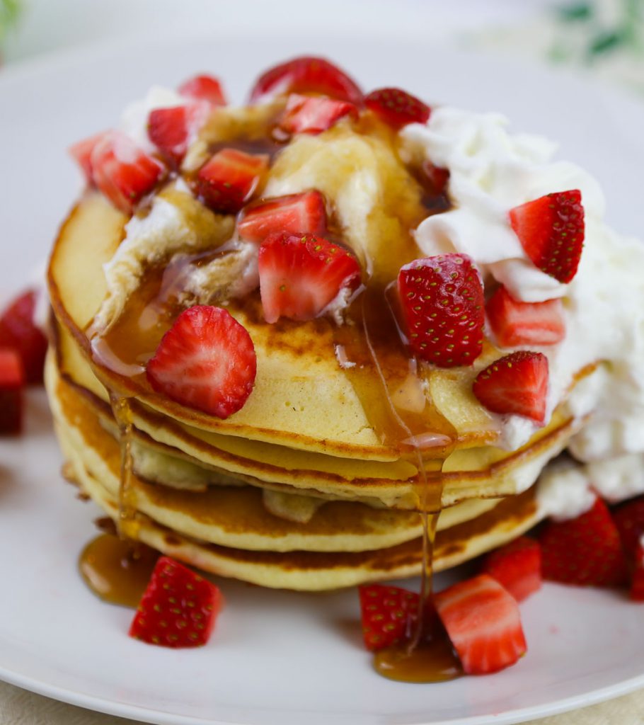 Buttermilk Pancakes with Strawberries