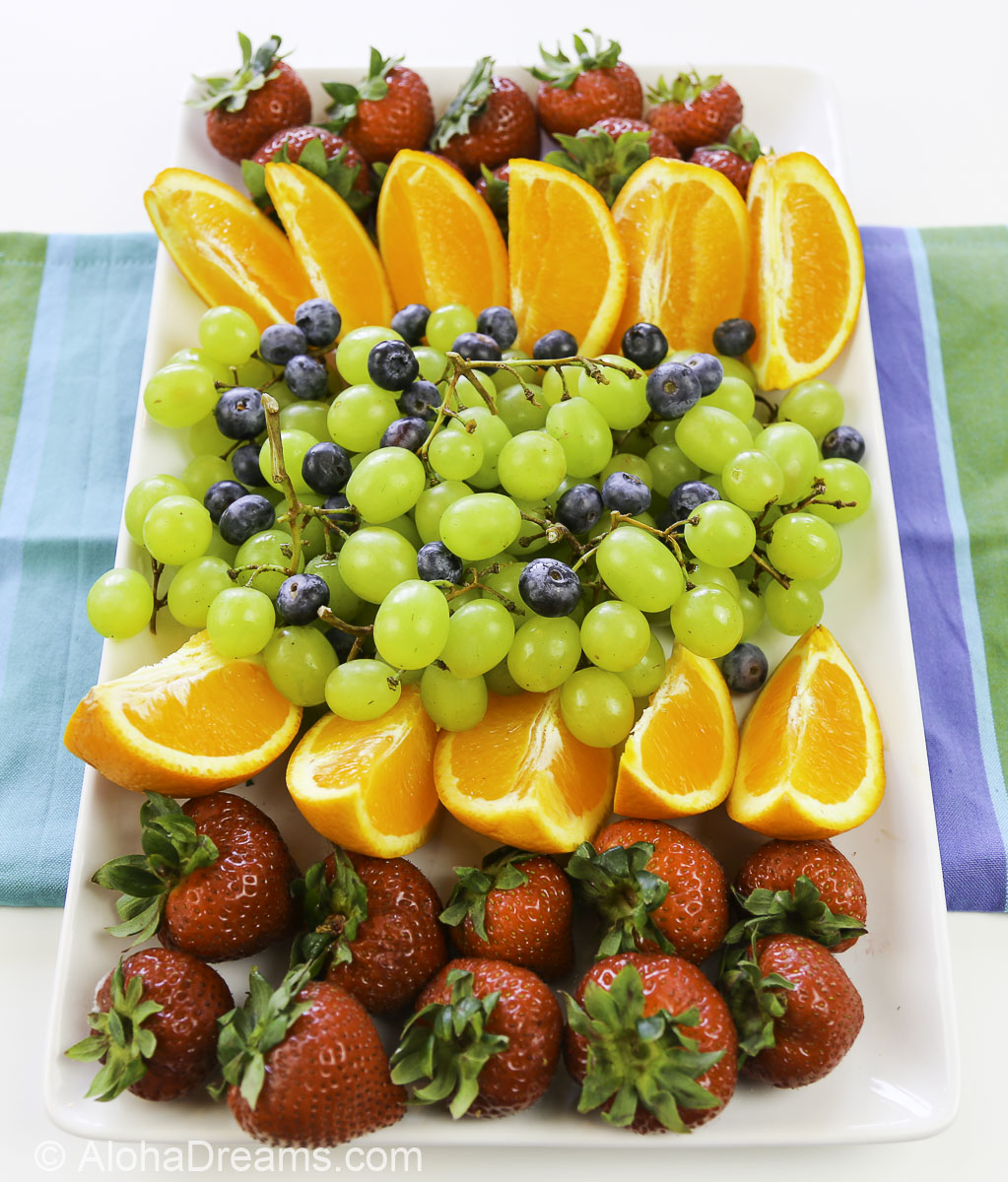 making a fruit tray for a party