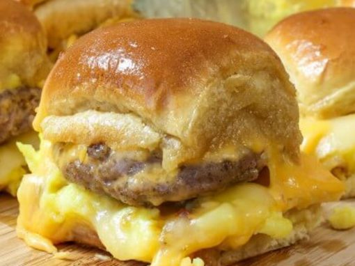 Sausage, Egg and Cheese Sliders for a Crowd